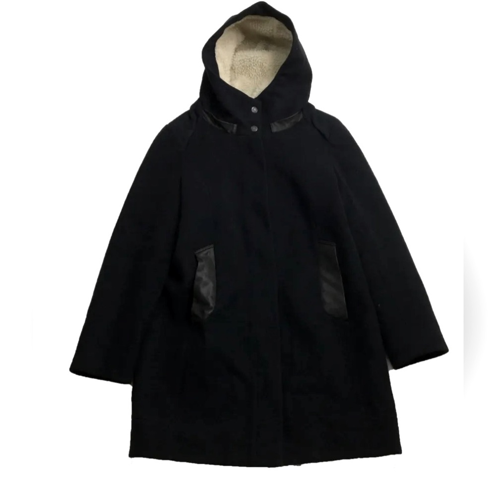 Vince Fur Hood Elbow Patch Jacket Women’s Size XS